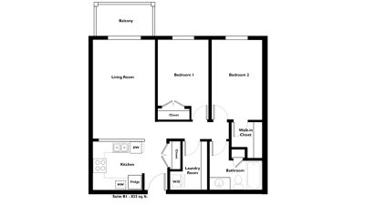 2-Bedroom-1-Bathroom-B